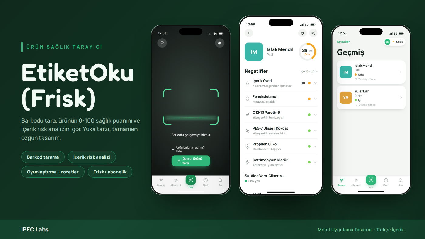 EtiketOku / Frisk interface preview